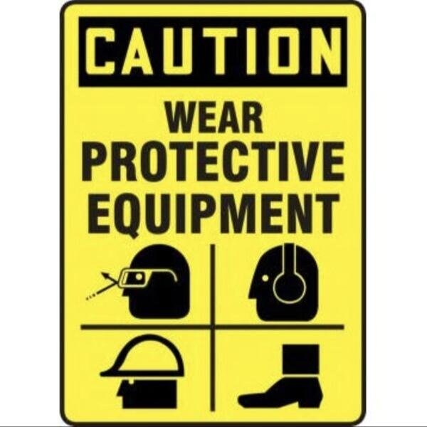 Accuform OSHA CAUTION Safety Sign WEAR MPPE755VS MPPE755VS - main